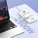 Ldnio Sc4407c 2500w Power Extension 4 Sockets 2 Usb-a + 2 Usb-c 2m - 4
