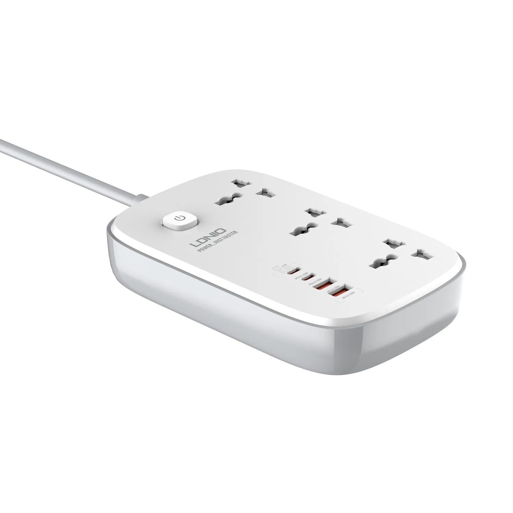 Ldnio Sc6 45w Gan Fast Charging 3250w Power Extension 3 Sockets 2 Usb-a + 2 Usb-c 2m - 2