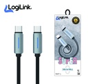 Logilink Type C To Type C Nylon Fast Charging Data Cable With Ligh1m (1 Year Warranty) Black - 2