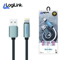 Logilink Usb To Lightning Nylon Fast Charging Data Cable With Light 1m (1 Year Warranty) Grey - 2