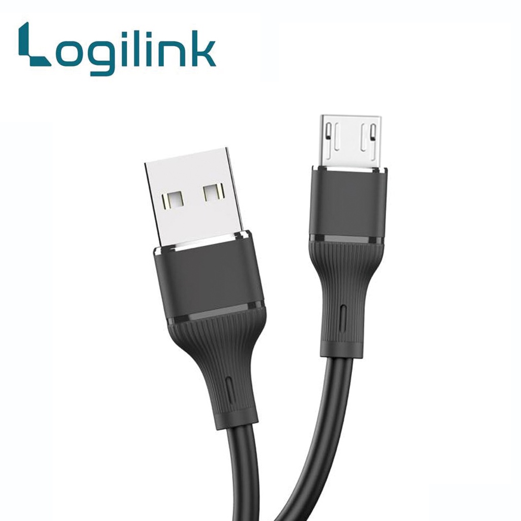 Logilink Usb To Micro Silicone Fast Charging Data Cable 1m (1 Year Warranty) Black - 2