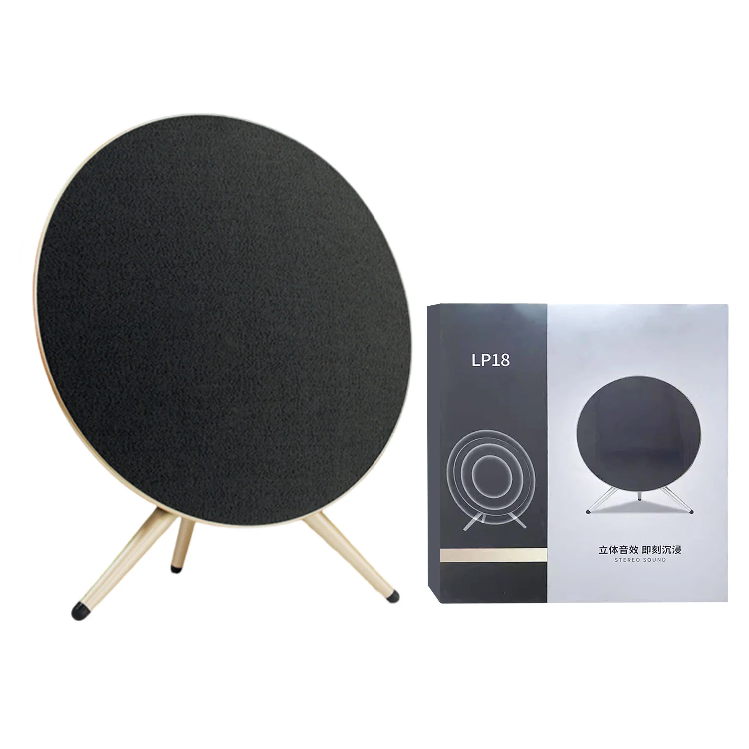 Lp18 Ufo Audio Space Wireless Bluetooth Loud Volume Home Theater Speaker Black Gold - 4