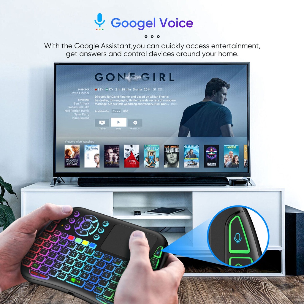 M9 Bluetooth Mini Wireless Keyboard 7 Backlit 2.4g Air Mouse Remote Touchpad - 2
