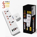 New 304puc Speed-x Premium Portable Power Strip 3socket+3usb+1type-c Port - 4