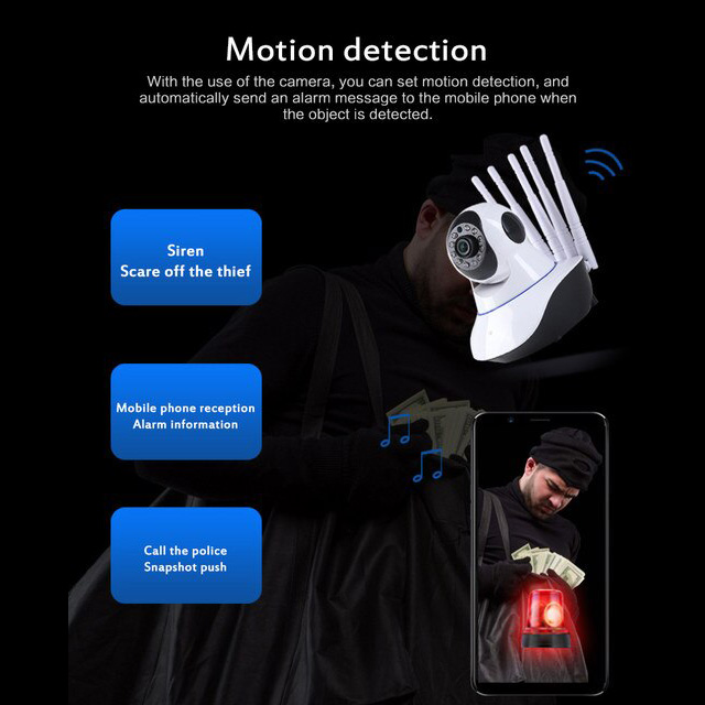 New Speed-x 5 Antenna Ca-q5-5 Night Vision Camera 2mp 1080p Full Hd With V380 Pro App - 3