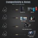 Onikuma K19 Rgb Wired Stereo Gaming Headset True Noise Cancellation, Usb+3.5mm Audio Plug For Ps4pcxbox One Controllerlaptop, Black - 4