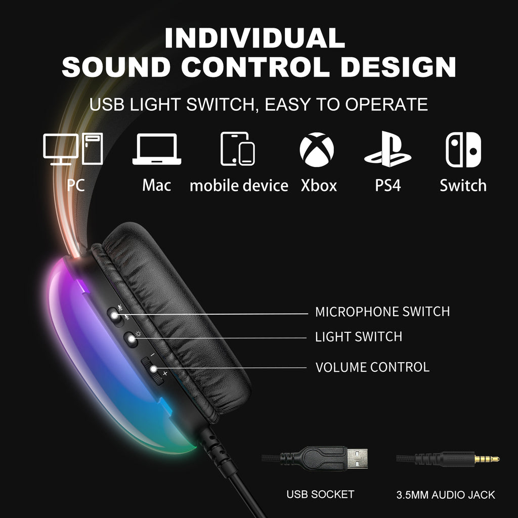 Onikuma-x25 Pro Rgb Head Beam With Mic 3.5mm Durable Stereo Surround Gaming Headset Black - 2