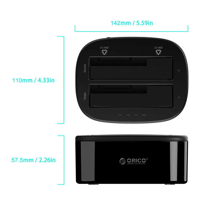 Orico (6228us3) 2.53.5 Inch Usb3.0 1 To 1 Hdd And Ssd Hard Drive Dock - 2