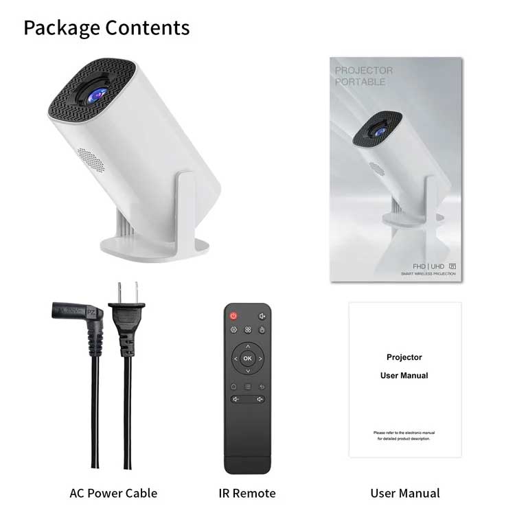 P30 1080p (150 Ansi) Mini 4k Android 11.0 Dual Wifi And Bluetooth 1gb+8gb Portable Projector For Home - 4