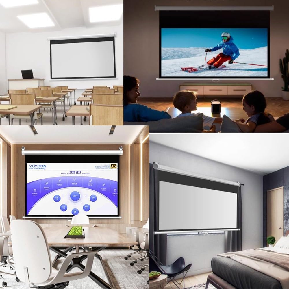 Projector Screen 100 Inch Manual 7x5 Feet 43mw Speed-x (fine Quality) - 2
