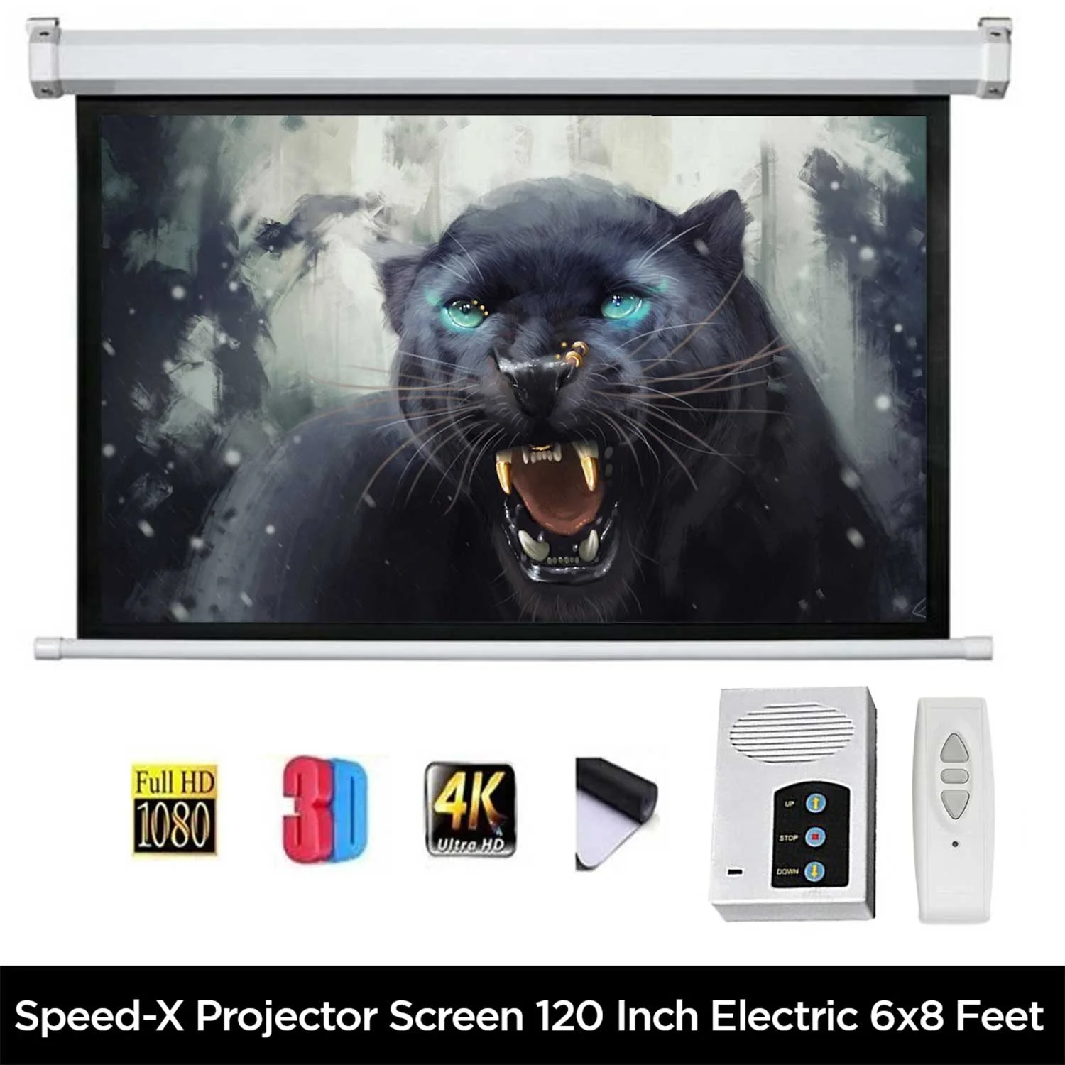 Projector Screen 120 Inch Electric Motorised 6x8 Feet 43mw Speed-x - 2