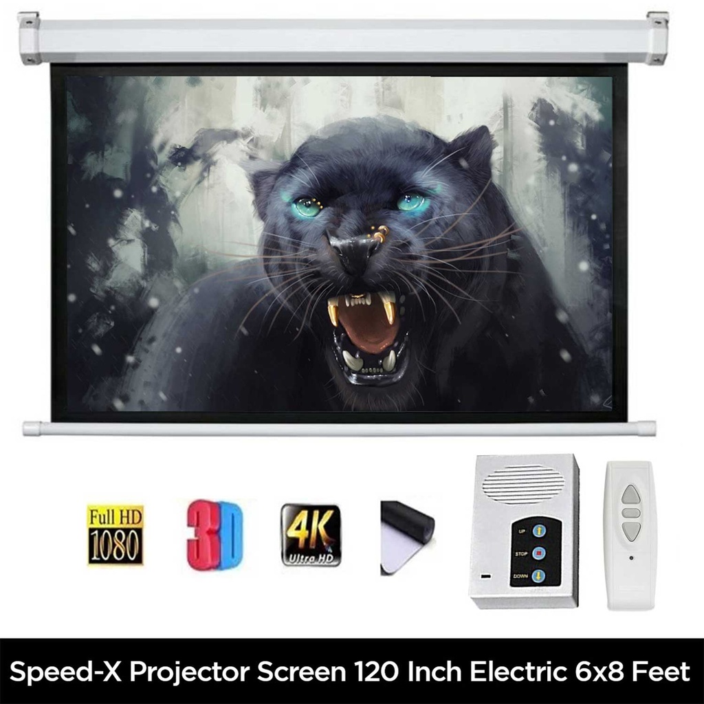 Projector Screen 120 Inch Electric Motorised 6x8 Feet 43mw Speed-x - 2