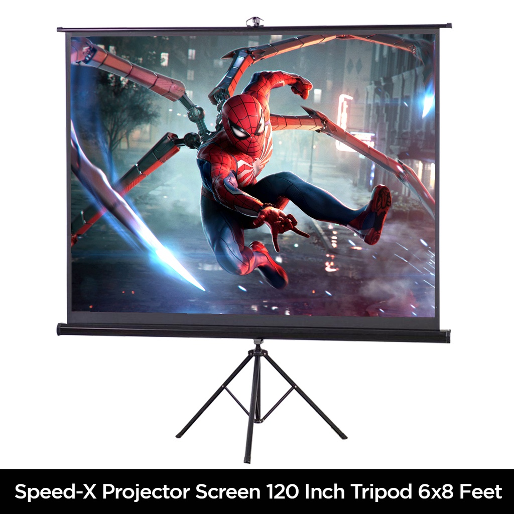 Projector Screen 120 Inch Tripod Portable 6x8 Feet 43mw Speed-x - 2