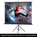Projector Screen 120 Inch Tripod Portable 6x8 Feet 43mw Speed-x - 2