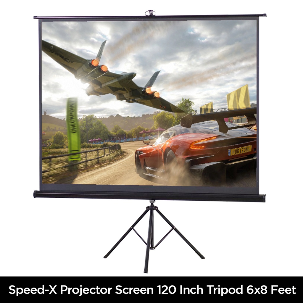 Projector Screen 120 Inch Tripod Portable 6x8 Feet 43mw Speed-x - 3