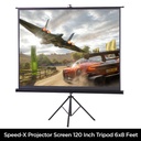 Projector Screen 120 Inch Tripod Portable 6x8 Feet 43mw Speed-x - 3