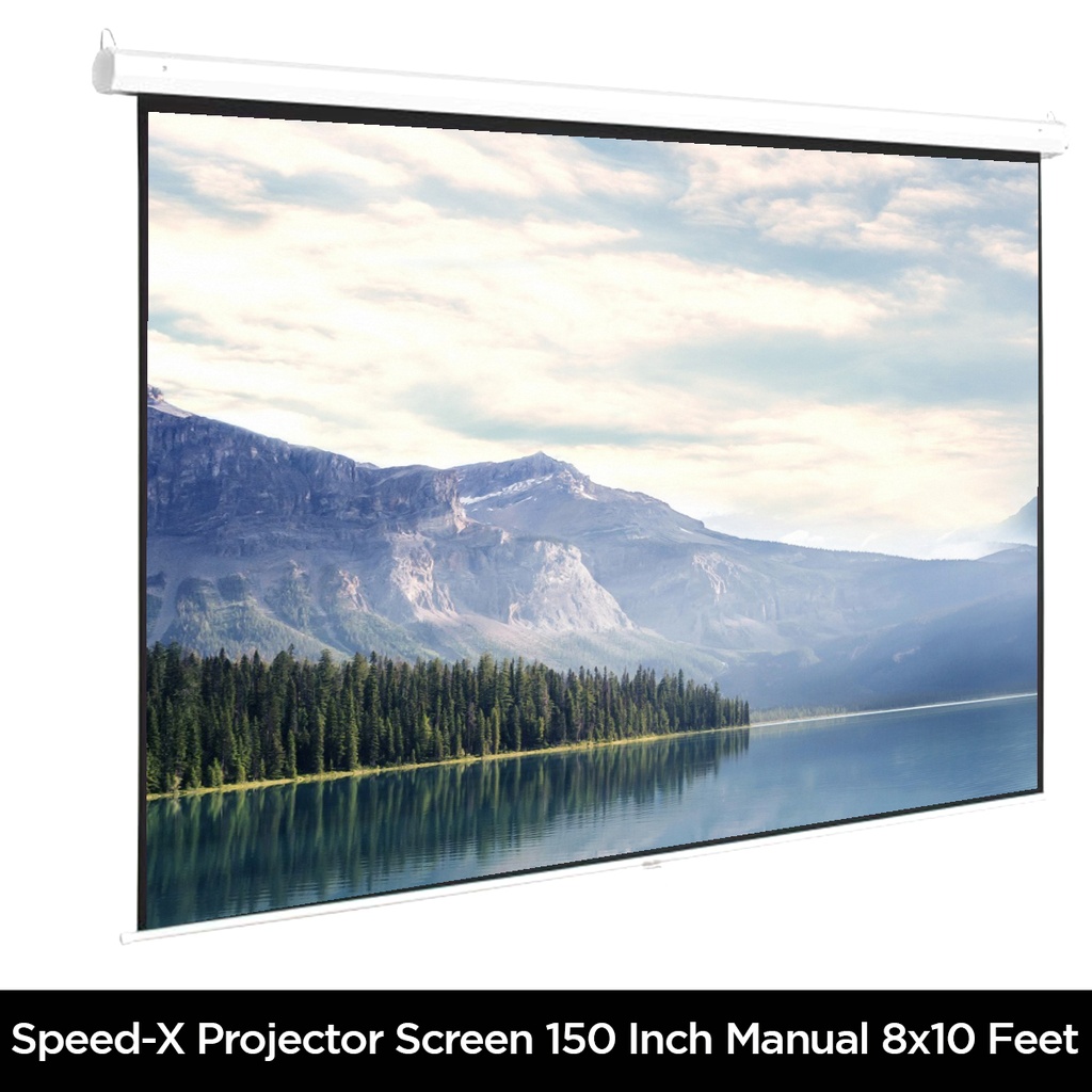 Projector Screen 150 Inch Manual 8x10 Feet 43mw Speed-x - 2