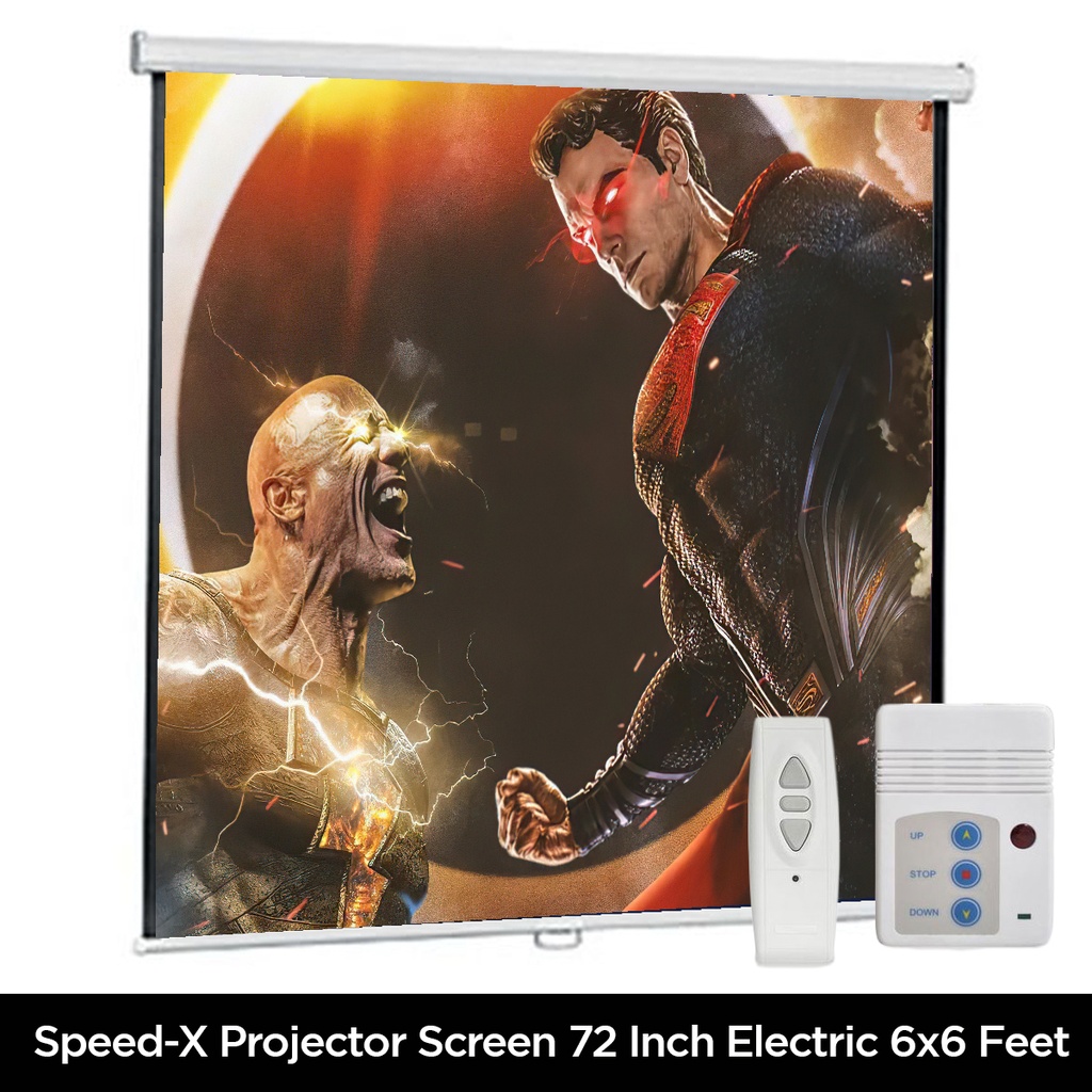 Projector Screen 72 Inch Electric Motorised 6x6 Feet 11mw Speed-x - 3