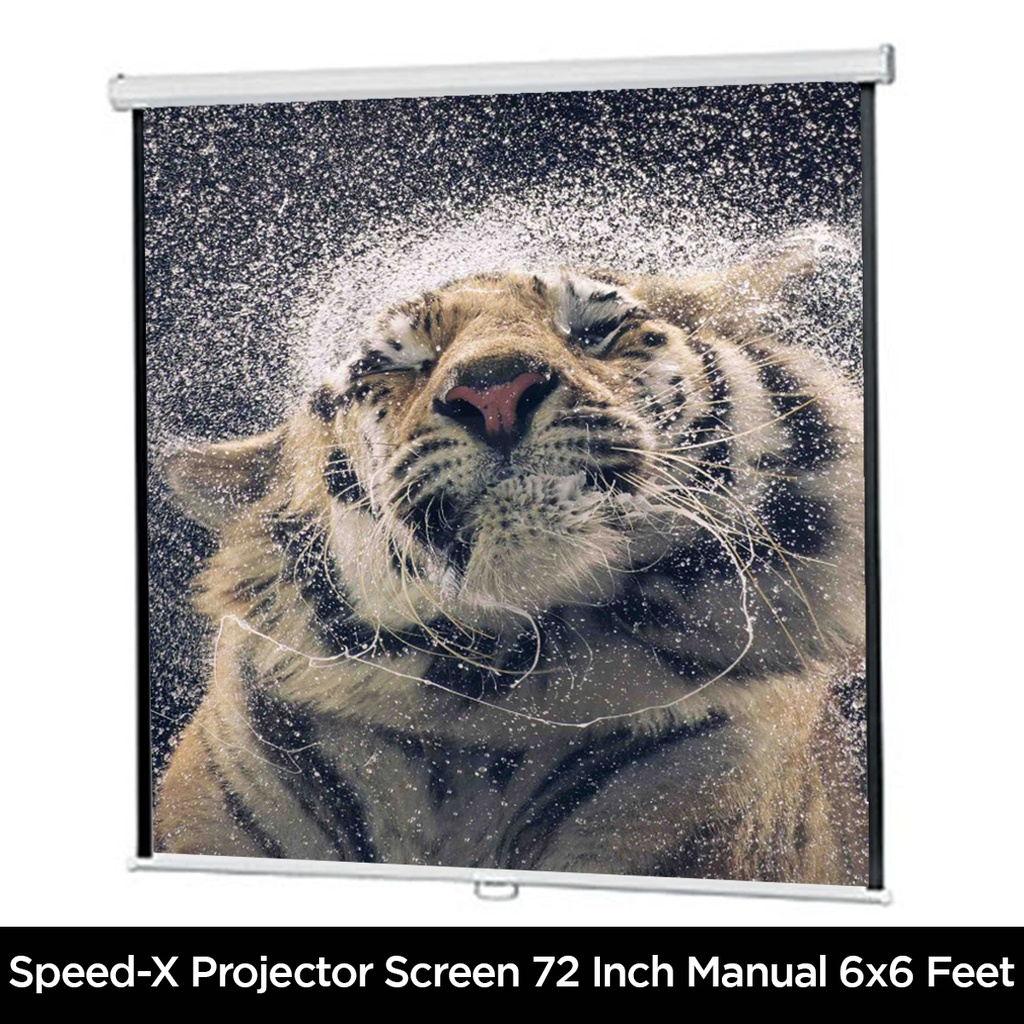 Projector Screen 72 Inch Manual 6x6 Feet 11mw Speed-x (fine Quality) - 2