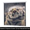 Projector Screen 72 Inch Manual 6x6 Feet 11mw Speed-x (fine Quality) - 2