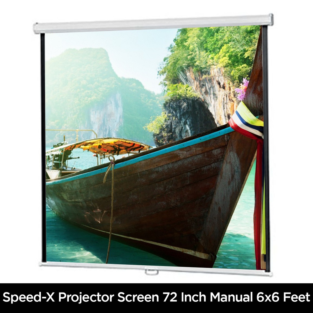 Projector Screen 72 Inch Manual 6x6 Feet 11mw Speed-x (fine Quality) - 3