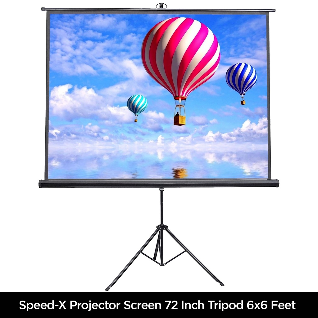Projector Screen 72 Inch Tripod Portable 6x6 Feet 11mw Speed-x (fine Quality) - 2