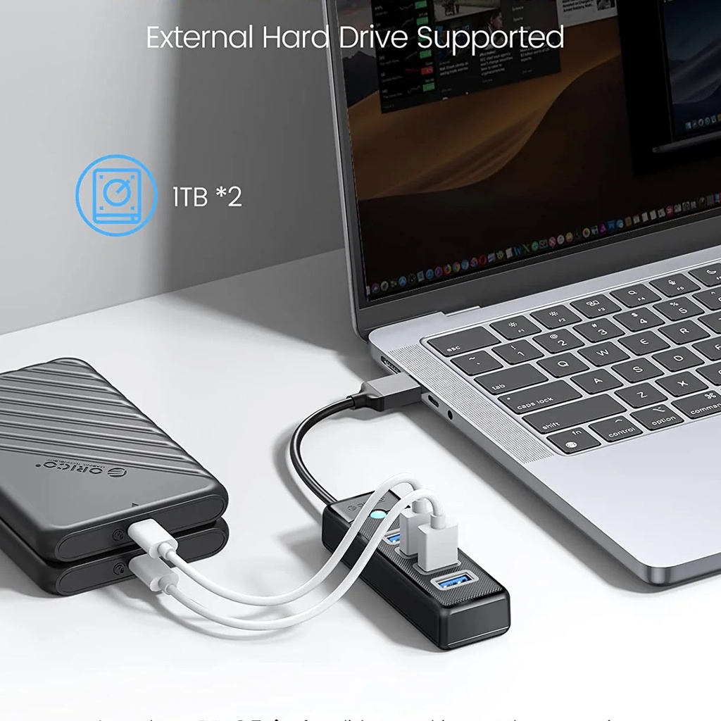 Pw4u Orico 4-port Usb Hub 3.0 5gbps High Speed Fast Data Transfer - 2