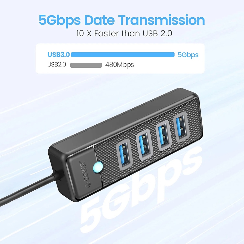 Pw4u Orico 4-port Usb Hub 3.0 5gbps High Speed Fast Data Transfer - 3
