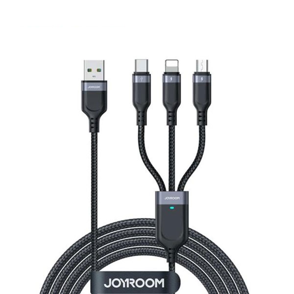 Joyroom S-1t3018a18 Multi-use 3.5a Usb-a To Lightning+type-c+micro 3-in-1 Data Cable1 2m
