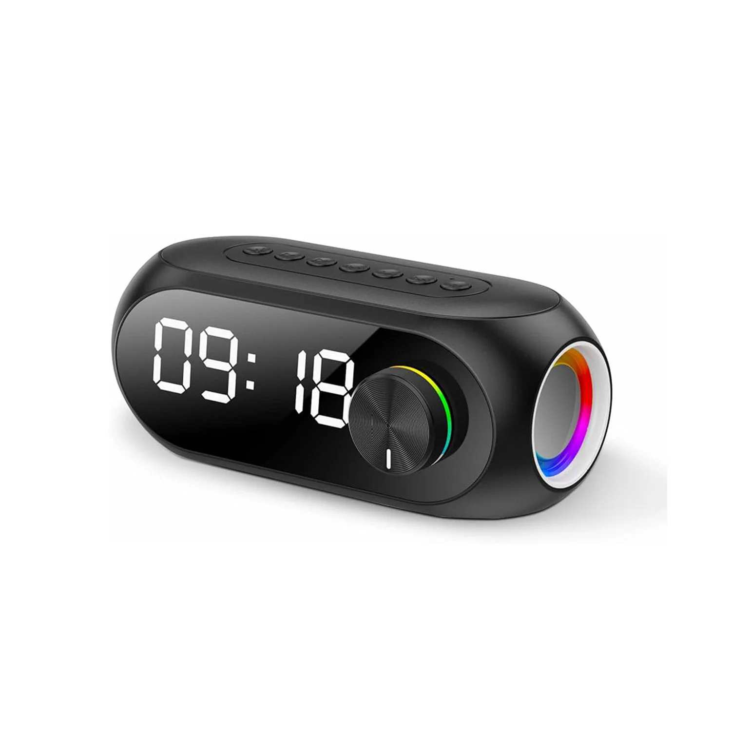 [01597] Kisonli Lp-2s Rgb Speaker Alarm Clock Bluetooth 5.0 Tf-card For Mobile