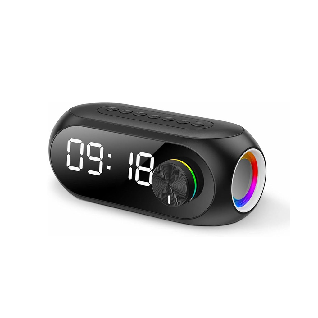 [01597] Kisonli Lp-2s Rgb Speaker Alarm Clock Bluetooth 5.0 Tf-card For Mobile