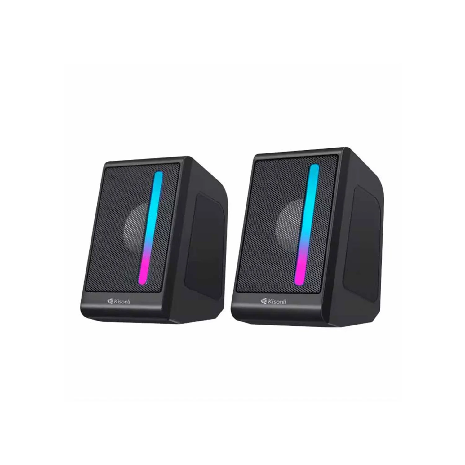 [01589] Kisonli X16 Mini Usb 2.0 Portable Speaker For Laptop Pc With Rgb Light