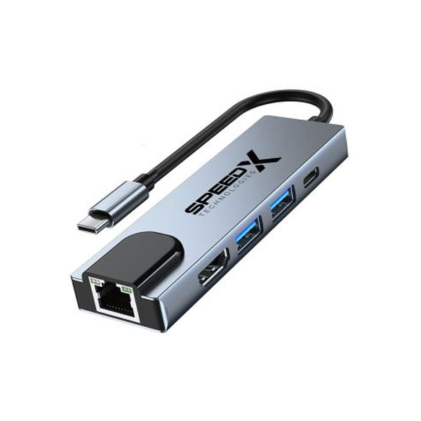 [01243] Speedx (sp-tc501) 5 In 1 Multi-port Type C 4k Hdmi Usb 3.0 Converter Good Ic Big Packing