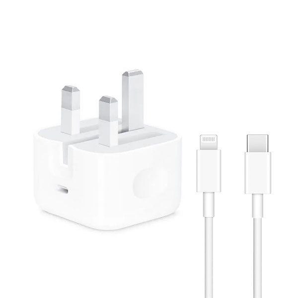 Iphone Usb-c Pd 20w Power Adapter Charger 3 Pin Uk Pin) With Cable
