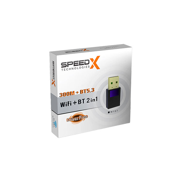 [01970] Speedx Alfa W107 (2-in-1) Wifi + Bluetooth 5.3 Usb Adapter 300mbps Plug & Play