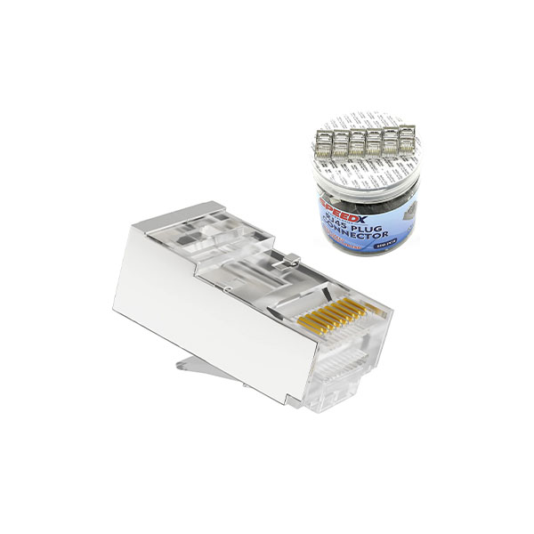 [01944] Speedx Cat6 Rj45 (fu) Ftp/stp Connector 100pcs (bottle Pack)