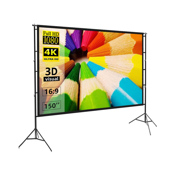 [00470] Projector Screen 150 Inch Tripod Potable Double Stand 8x10 Feet 4:3mw Speed-x