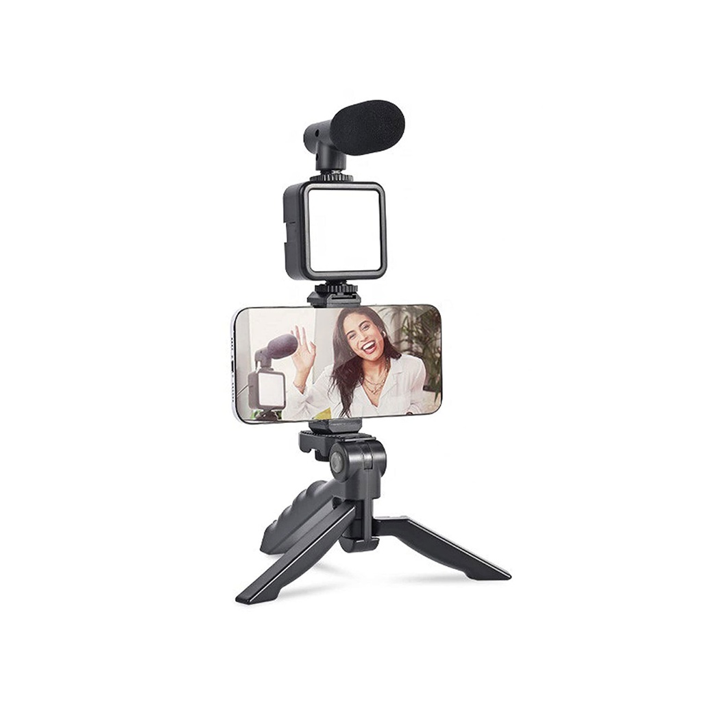 [01342] Ay-49 Video Making Kit Vlogging Tripod Triple Band Light