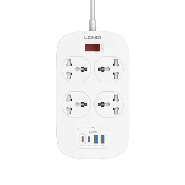 [02024] Ldnio Sc4407c 2500w Power Extension 4 Sockets 2 Usb-a + 2 Usb-c 2m