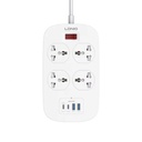 Ldnio Sc4407c 2500w Power Extension 4 Sockets 2 Usb-a + 2 Usb-c 2m