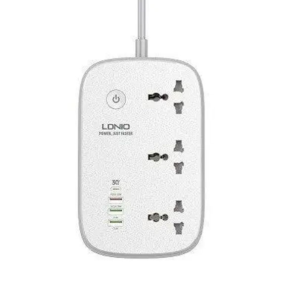 [02025] Ldnio Scw3451 2500w Wifi Smart Power Extension 3 Sockets 1 Usb-c + 3 Usb-a