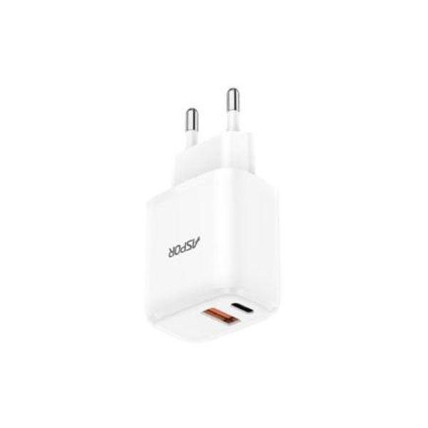[02047] Aspor A821EU 20W PD & QC Dual-Port Fast Charger (EU Plug)