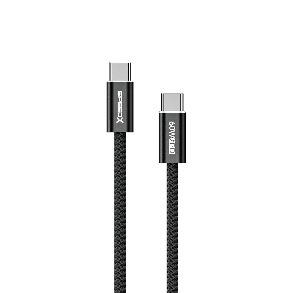 Speed-X SX-D23C 60W USB-C to USB-C Braided Fast Charging Cable 1m
