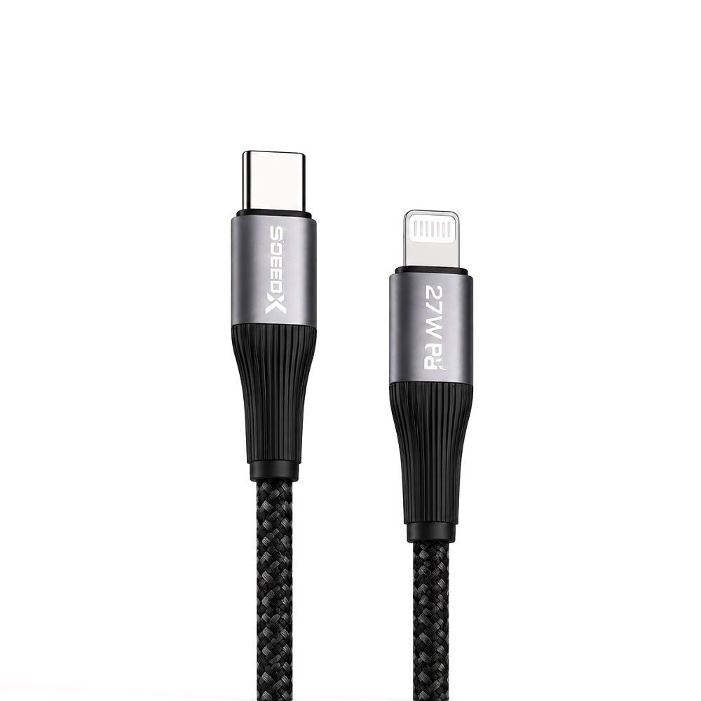 Speed-X SX-D21L 27W USB-C to Lightning Braided Fast Charging Cable 1m