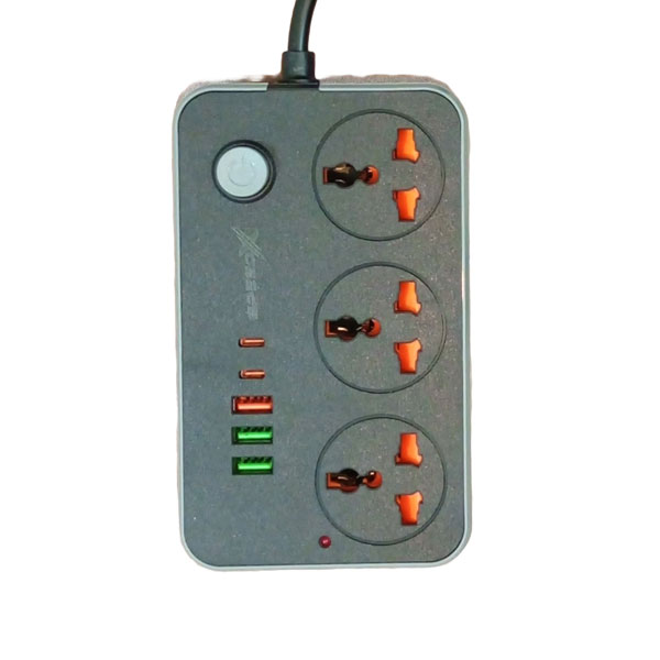 [957] Speed-X 603PU Universal Travel Power Strip 3 Socket + 3 USB + 2 Type-C (Cable Length 2m)