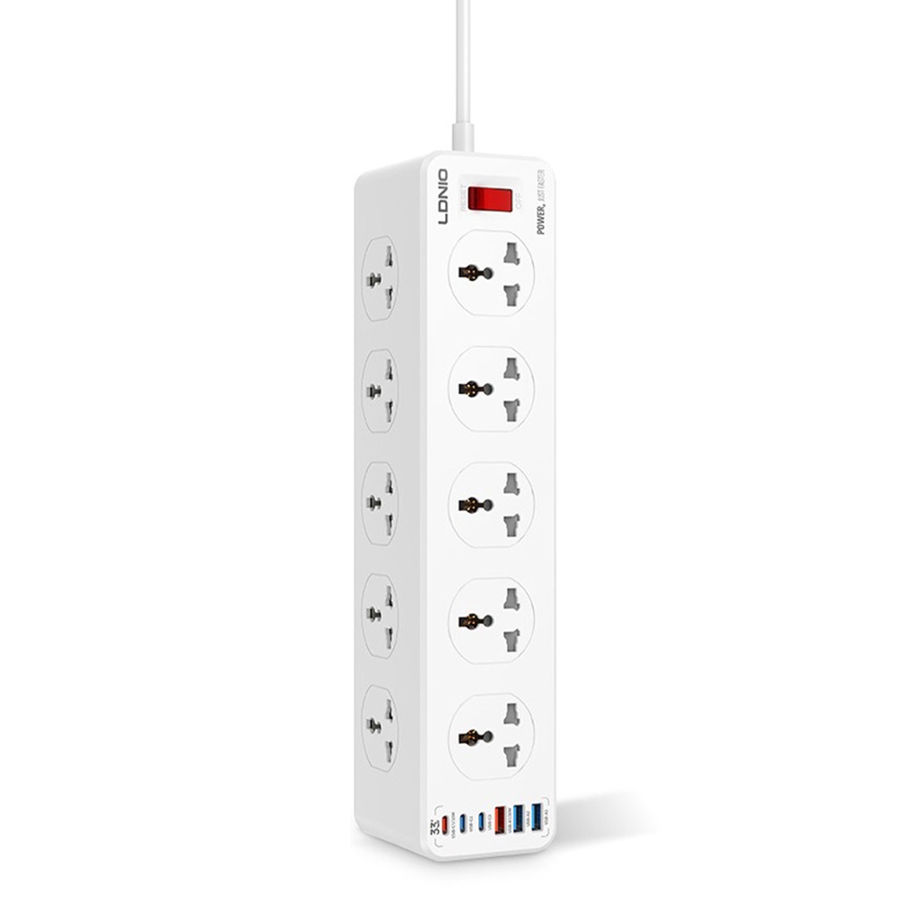 [02027] LDNIO SC10610C 2500W Power Extension 10 Sockets 3 USB-C PD + 3 USB-A QC3.0