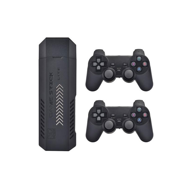 [01535] X2 64GB Plus Retro 3D 32000+ Video Games 4K HD Output Game Stick with 2 Wireless Controllers
