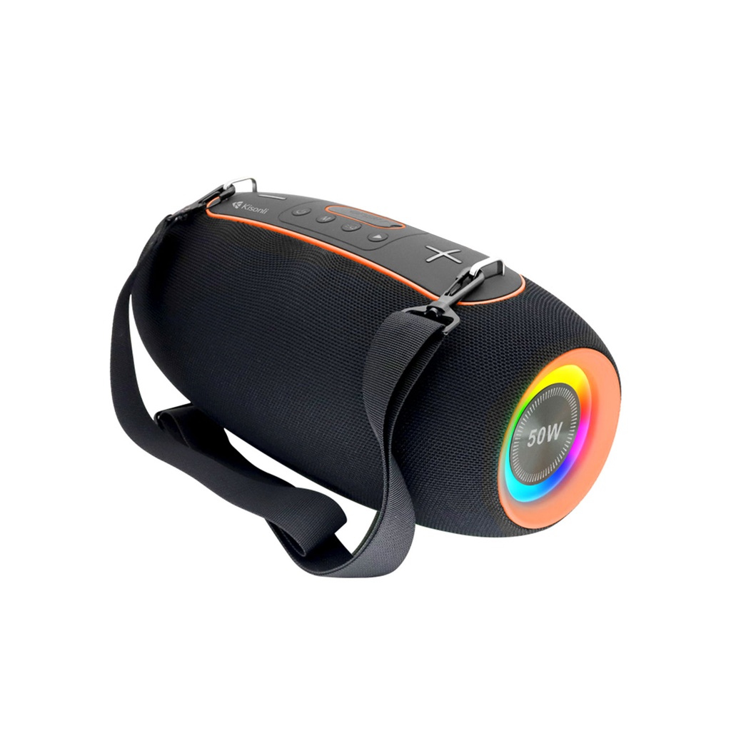 [1685] Kisonli K8 50W (30W*1+10W*2) BT/USB/TF/AUX/TWS/RGB/EQ Deep Bass Subwoofer Large Speaker
