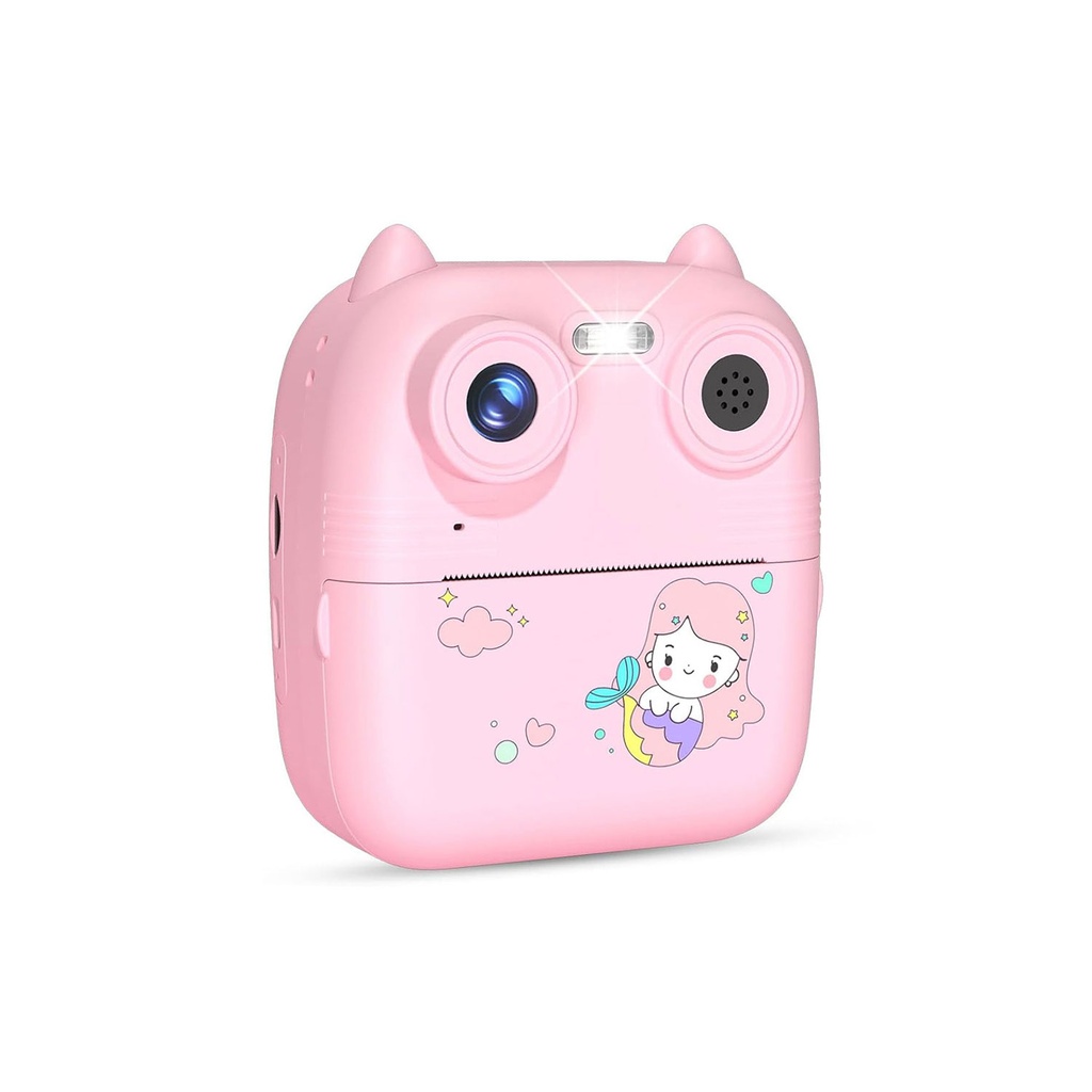 [01522] D8S Children's Time Front/Back Rear HD Digital Thermal Print Camera 1080p 48MP (Pink)