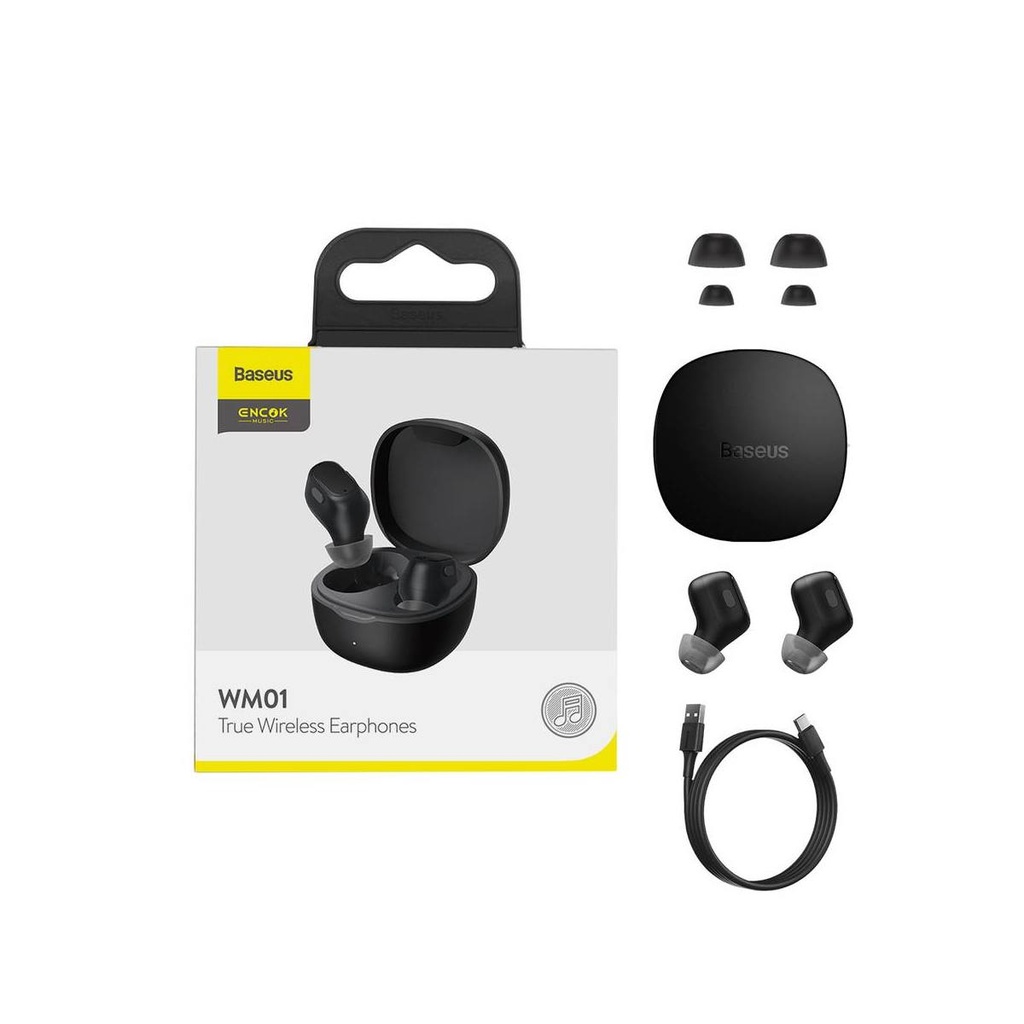 Baseus Ngwm01-01 Encok Twin Wireless Earphone With Charging Dock